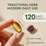 AROMAVITA Oregano Oil Softgels on a wooden table