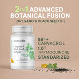 AROMAVITA Organic Oregano Oil & Black Seed Oil Softgels side view