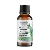 AROMAVITA Wild Oregano Essential Oil label close-up