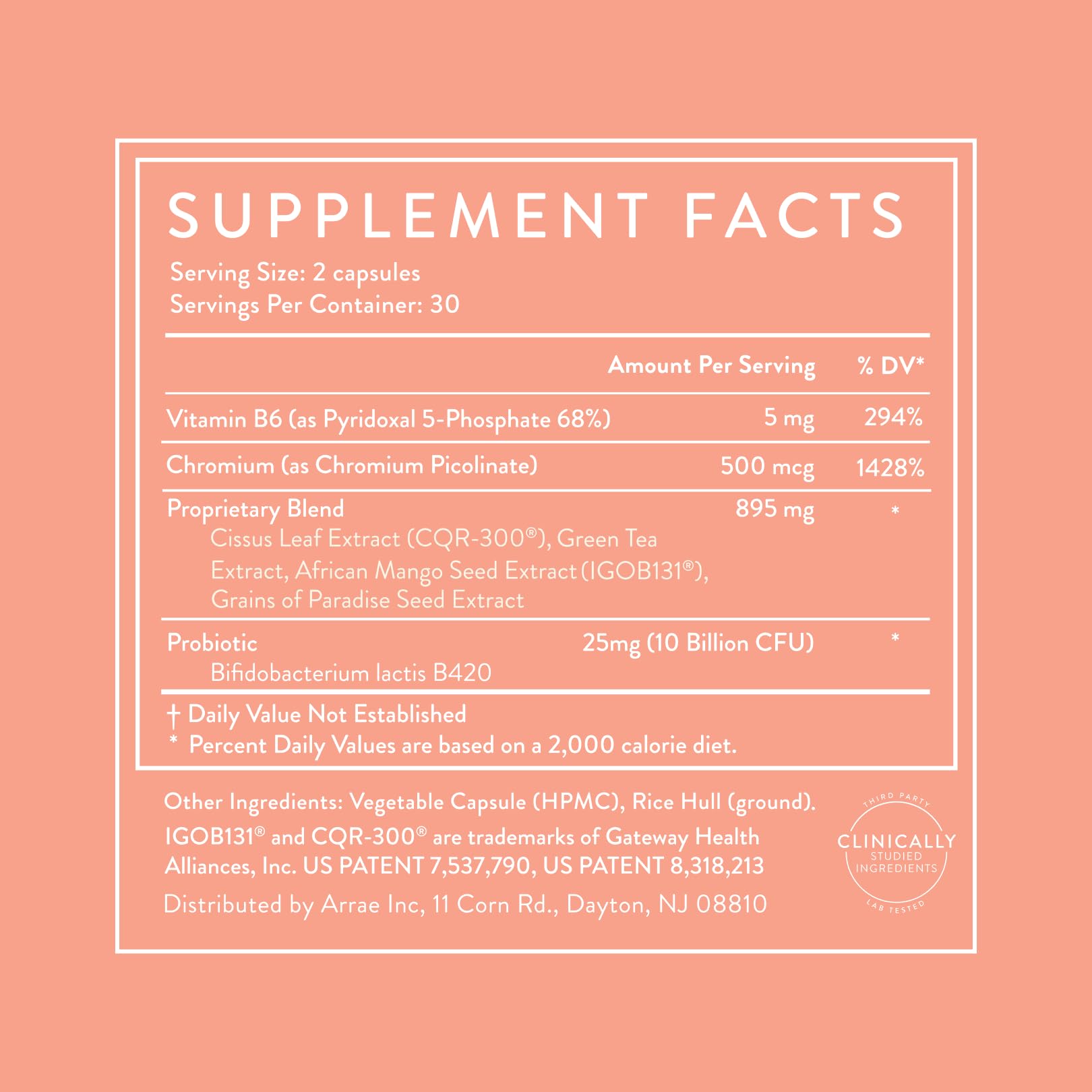 Arrae Appetite Support Capsules 220g opened bottle