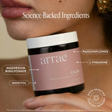 Arrae Calm Capsules 60 count with open cap