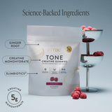 Arrae Tone 90 Gummies on a wooden table