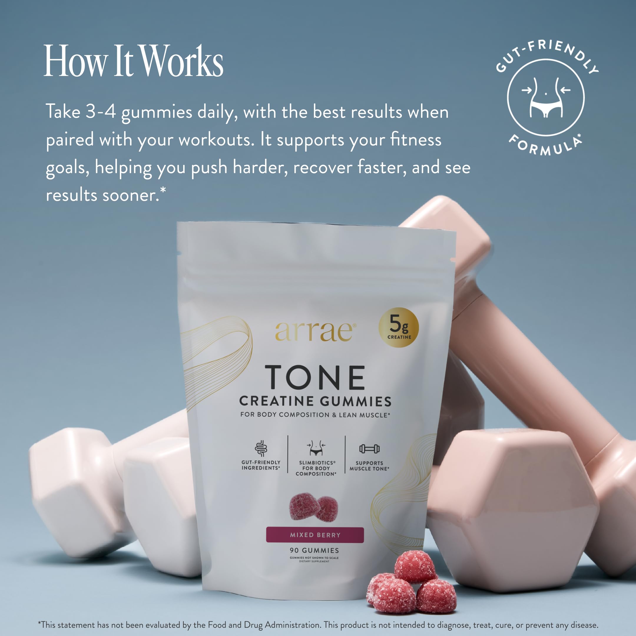 Arrae Tone 90 Gummies packaging side view