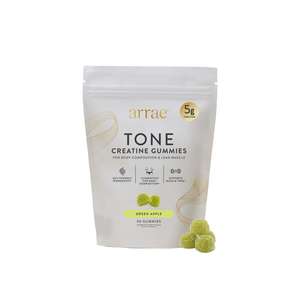Arrae Tone Creatine Gummies front view with packaging
