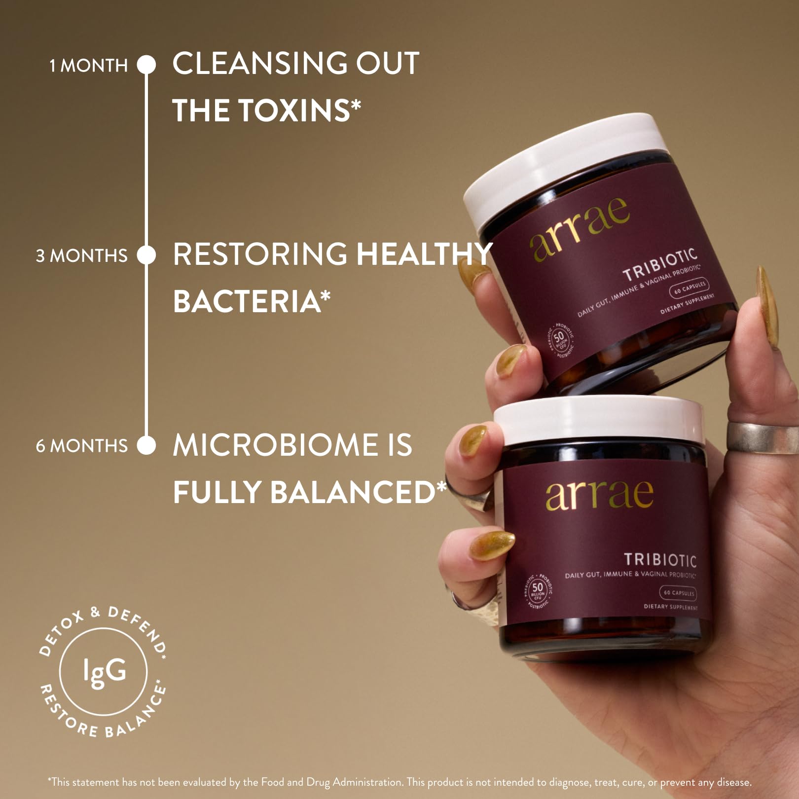Arrae Tribiotic Prebiotic Supplement 127g packaging