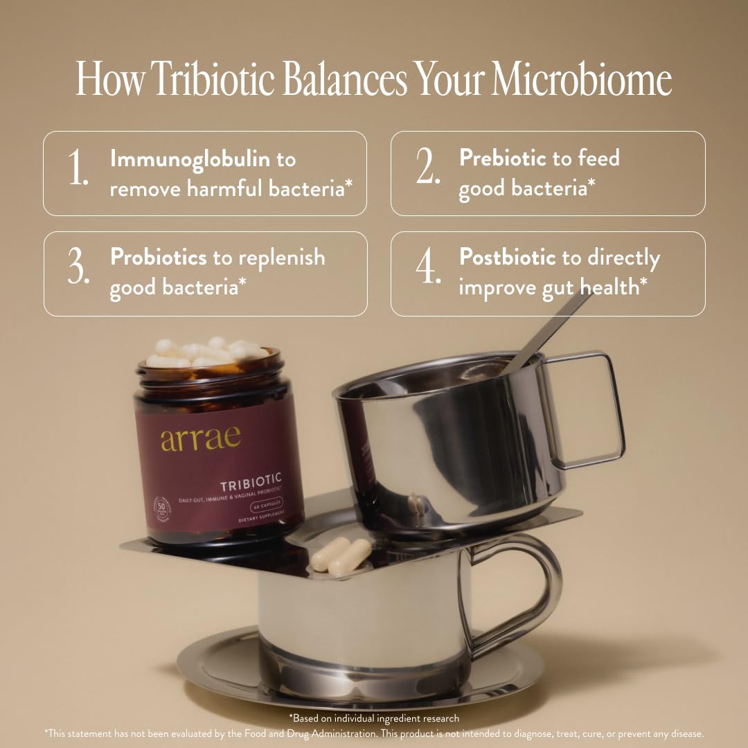 Arrae Tribiotic Prebiotic Supplement 127g side view