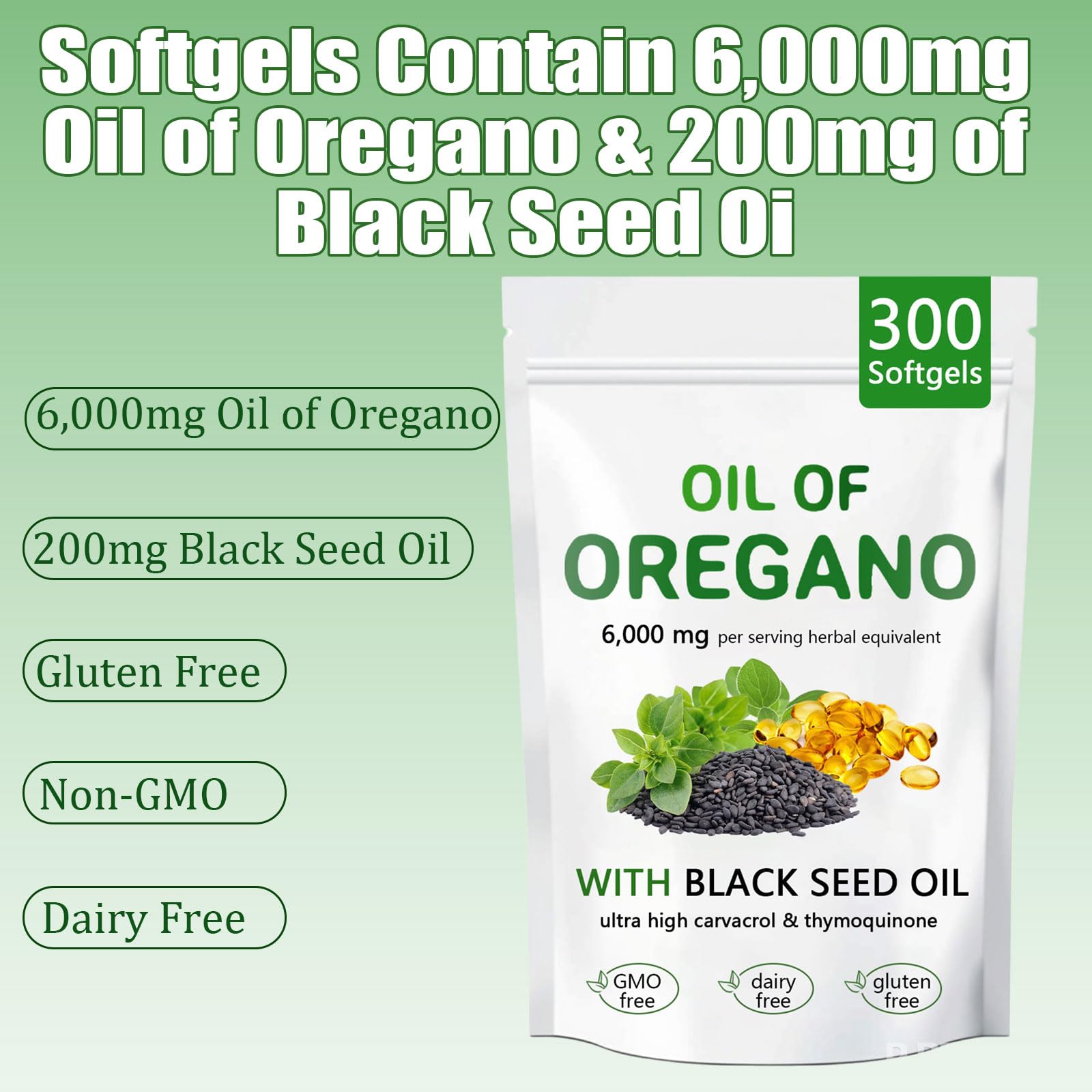 ARSYCHLL Oregano Oil Softgels with black seed oil