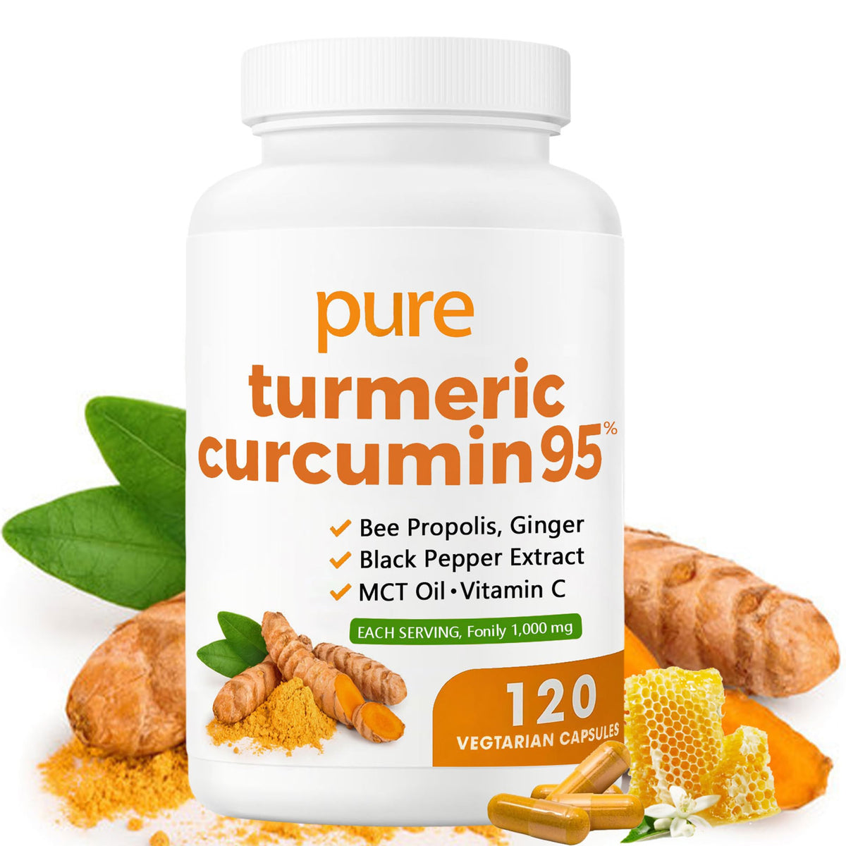 ARSYCHLL Turmeric Curcumin Supplement 1000mg front view