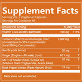 ARSYCHLL Turmeric Curcumin Supplement 1000mg side view