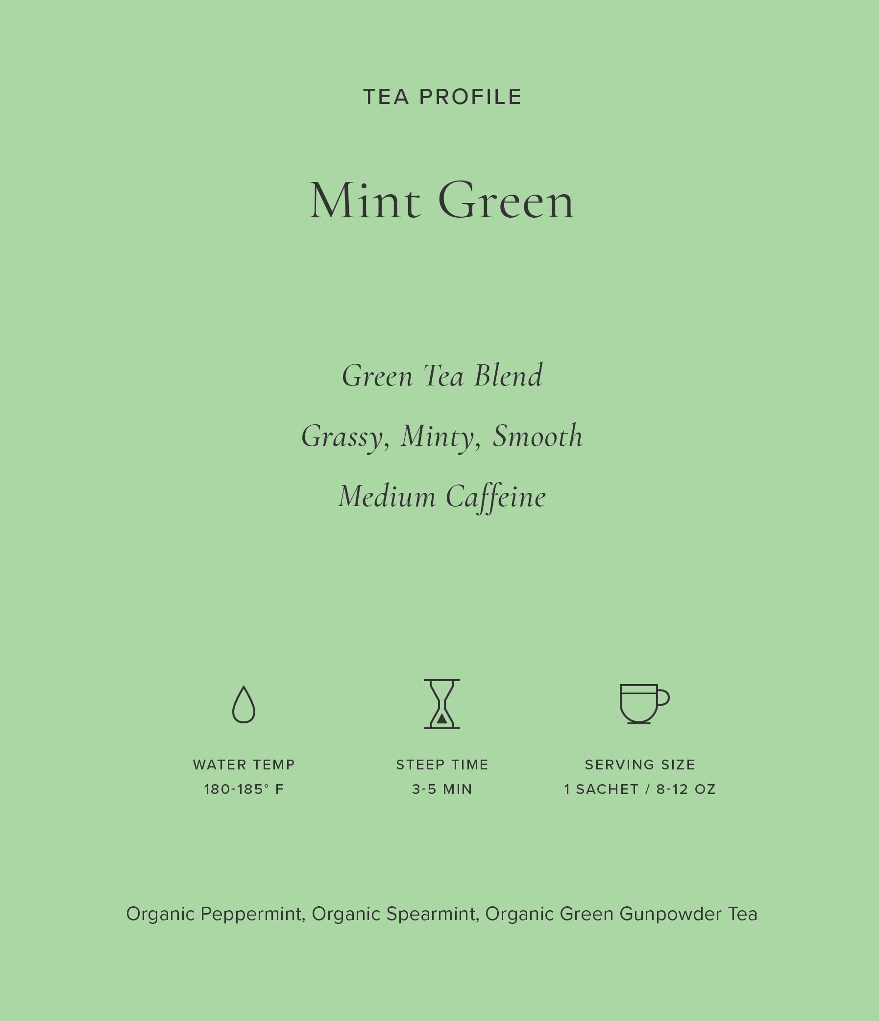 Art of Tea Mint Green Tea Blend ingredients close-up