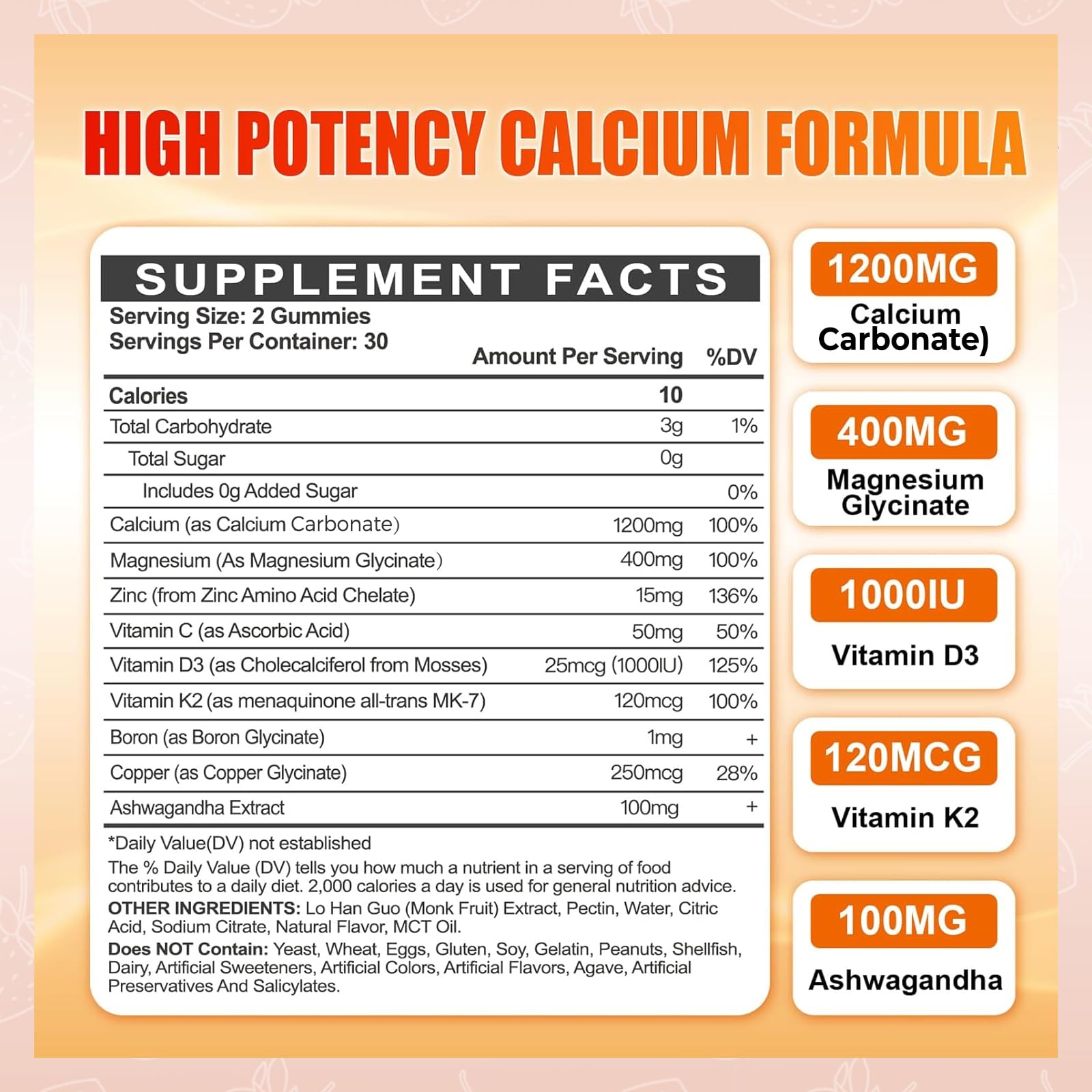 ArtDietistX Calcium Magnesium Zinc Gummies close-up of gummies