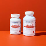 Arthur Andrew Medical Lipagest Multi-Enzyme Supplement on a wooden table