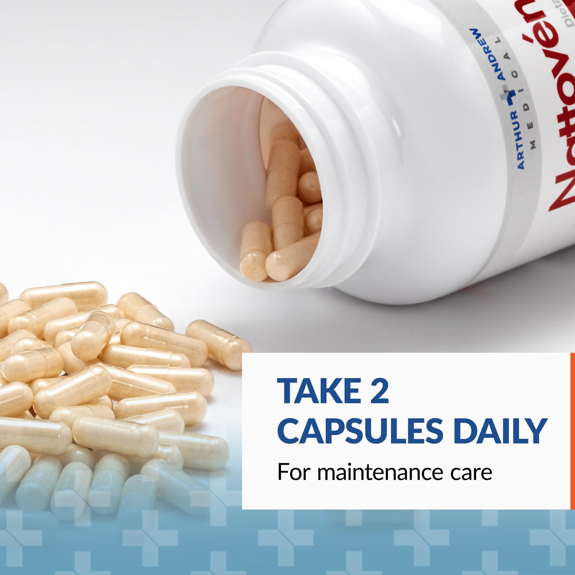 Arthur Andrew Medical Nattokinase Multi-Enzyme Supplement on a kitchen counter