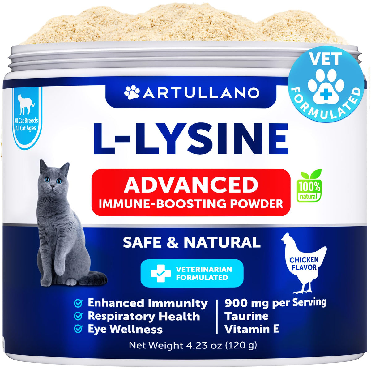 Artullano L-Lysine Powder for Cats 159g front view