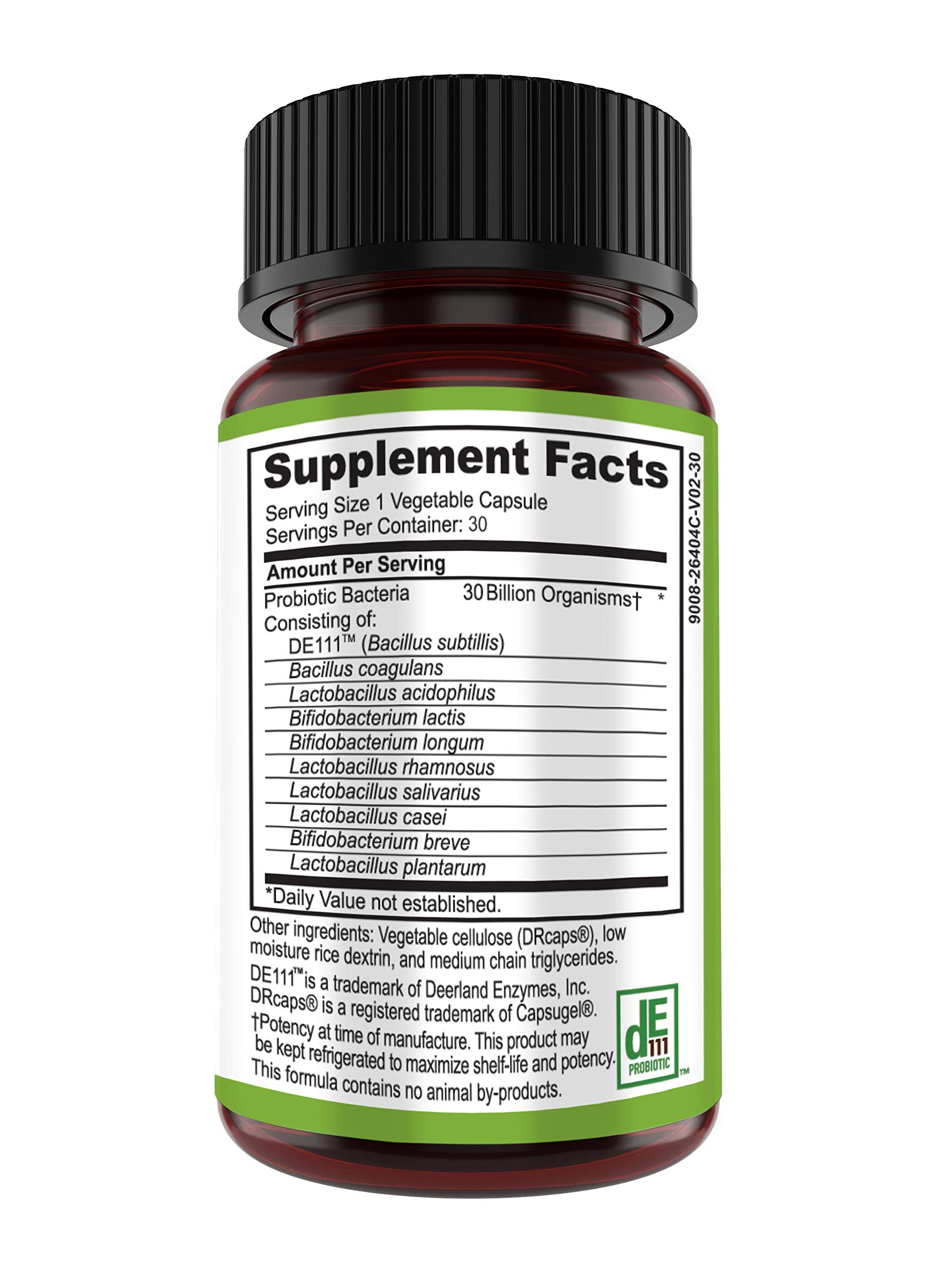 Ascendant Nutrition Pro-Flora 30 Prebiotic Capsules side view