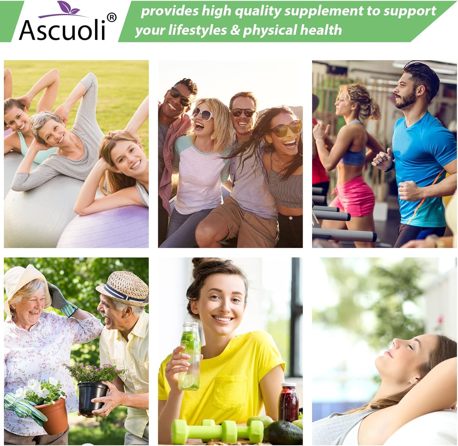 Ascuoli NMN 500mg + Trans-Resveratrol 400mg Supplement packaging side view