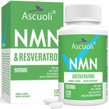 Ascuoli NMN Resveratrol Supplement 500mg 400mg bottle front view