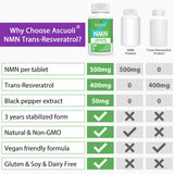 Ascuoli NMN Resveratrol Supplement 500mg 400mg packaging details