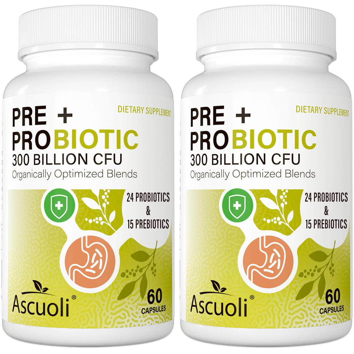 Ascuoli Probiotics 3 in 1 Supplement bottle front view