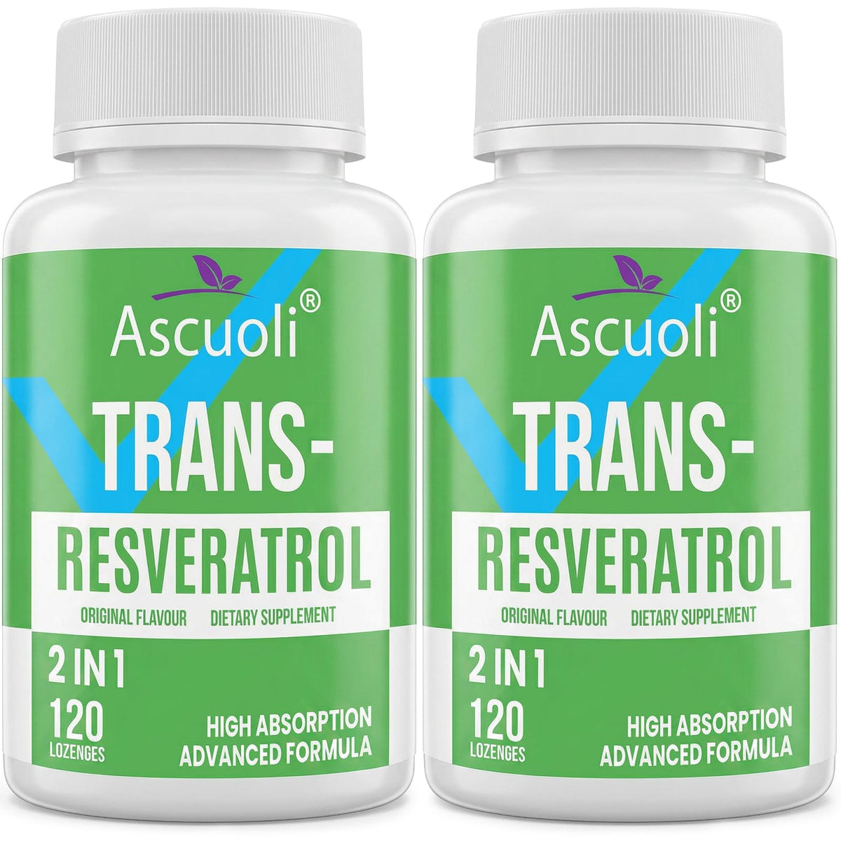 Ascuoli Sublingual Trans-Resveratrol 900 mg Supplement bottle front view