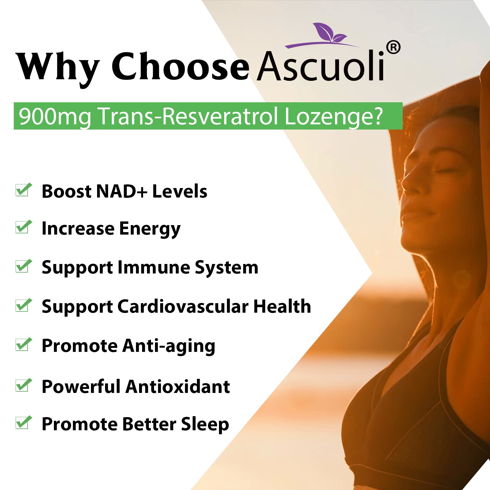 Ascuoli Sublingual Trans-Resveratrol 900 mg Supplement ingredients list