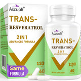 Ascuoli Trans-Resveratrol capsules front view with packaging