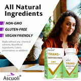 Ascuoli Trans-Resveratrol capsules showing serving size on label