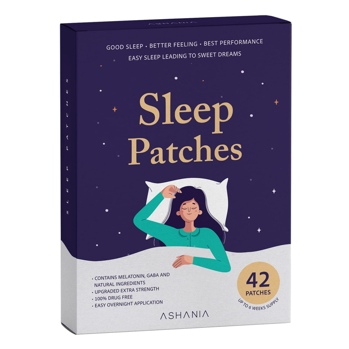 Ashania Sleep Patches 42 Count pack front view