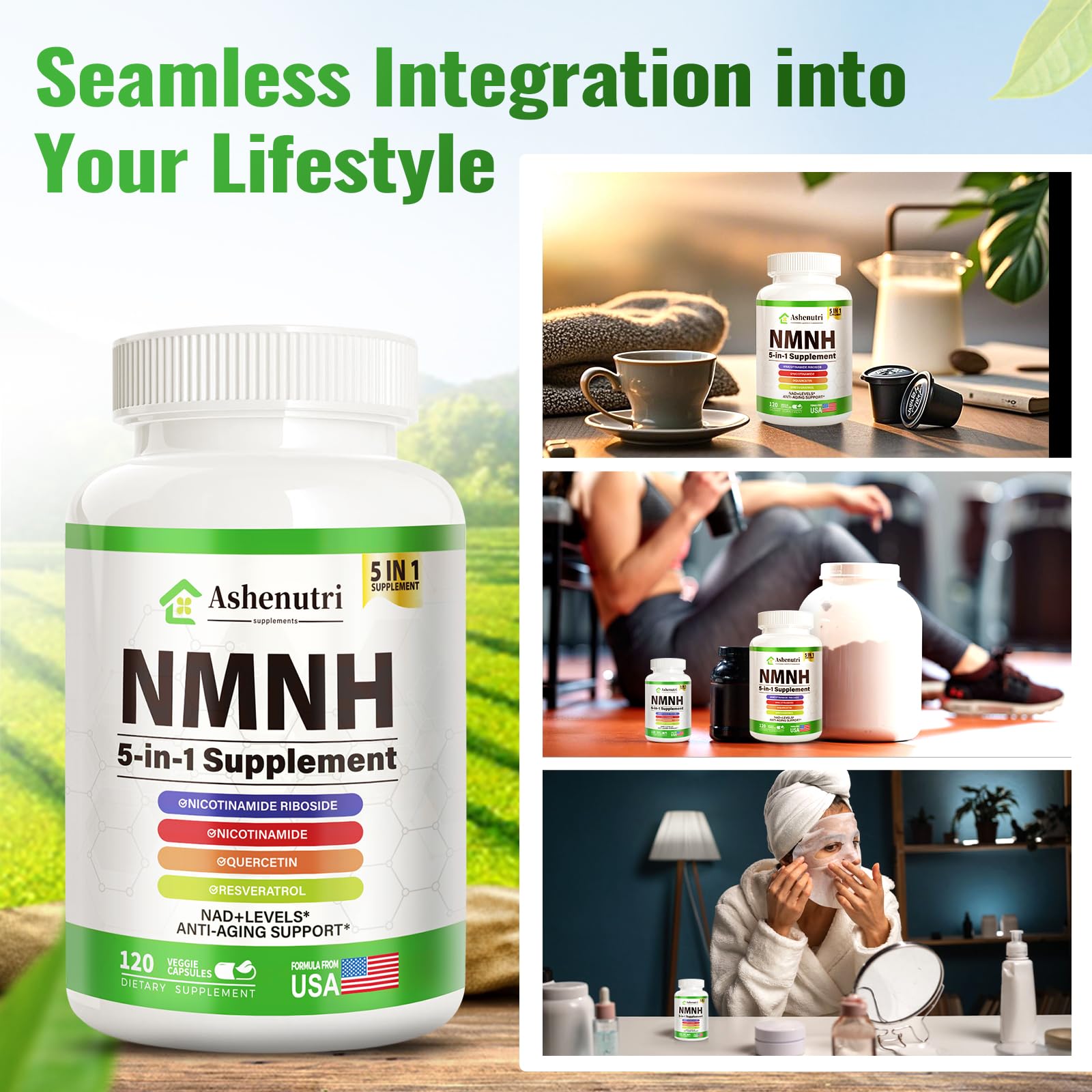 Ashenutri B3 (Niacin) Supplement with a measuring spoon