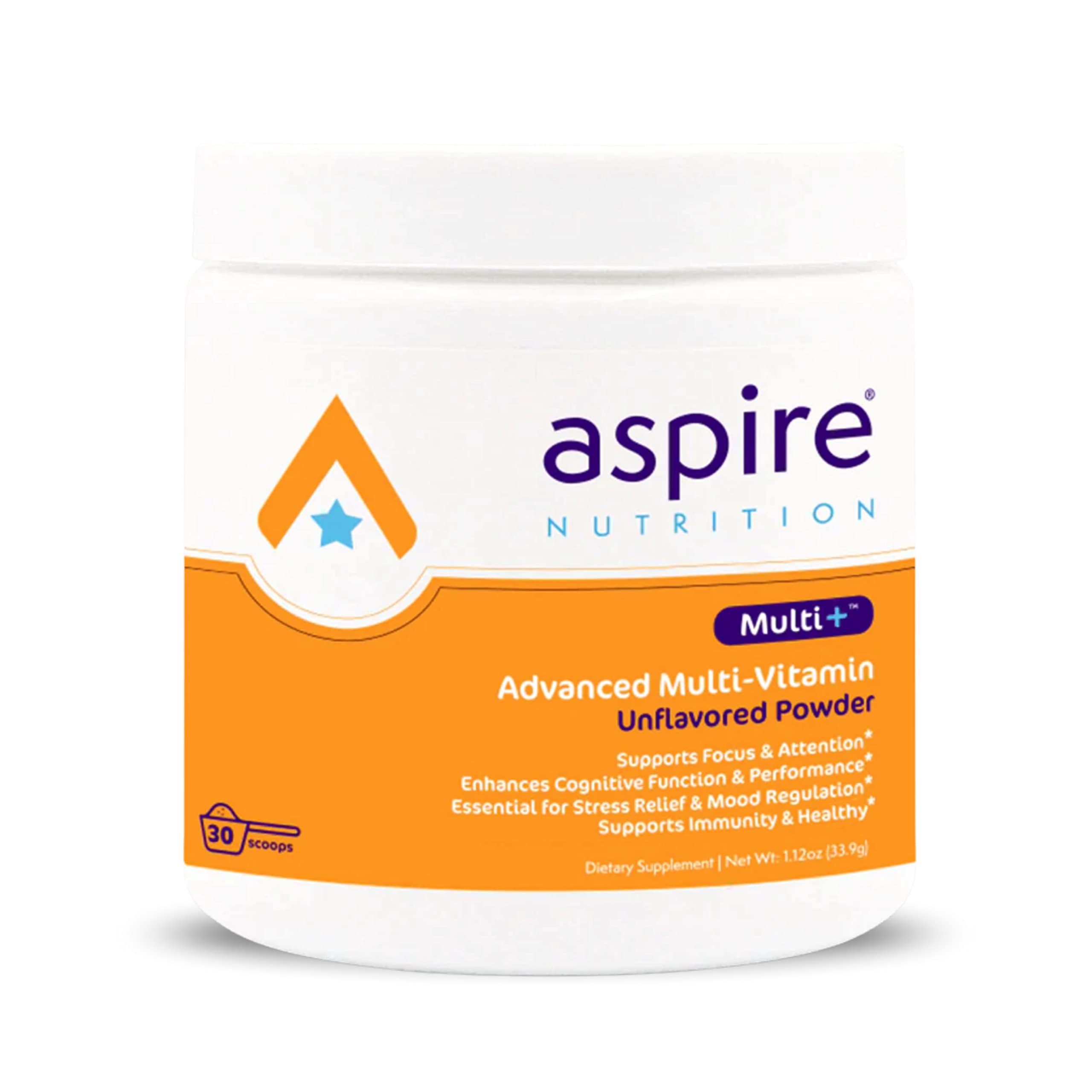 Aspire Nutrition Multi+ Advanced Multivitamin Powder front view
