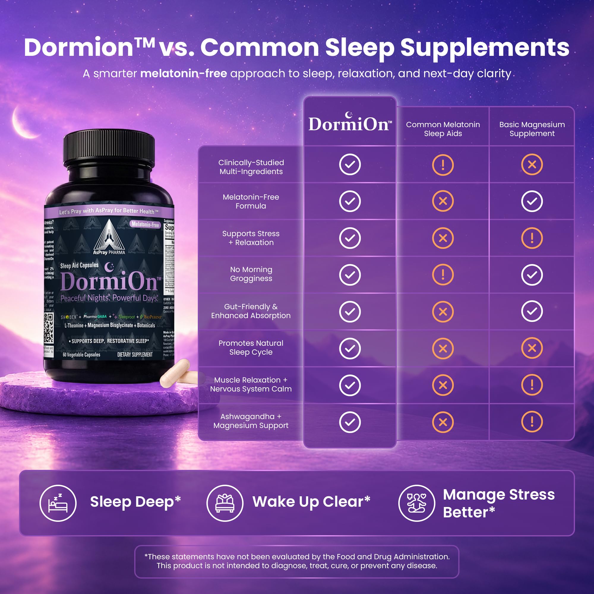 AsPray Pharma DormiOn Sleep Supplement with a glass of water