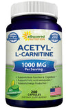 aSquared Nutrition Acetyl L-Carnitine 1000mg 200 Capsules front view