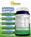aSquared Nutrition Adrenal Support Capsules bottle on a wooden table