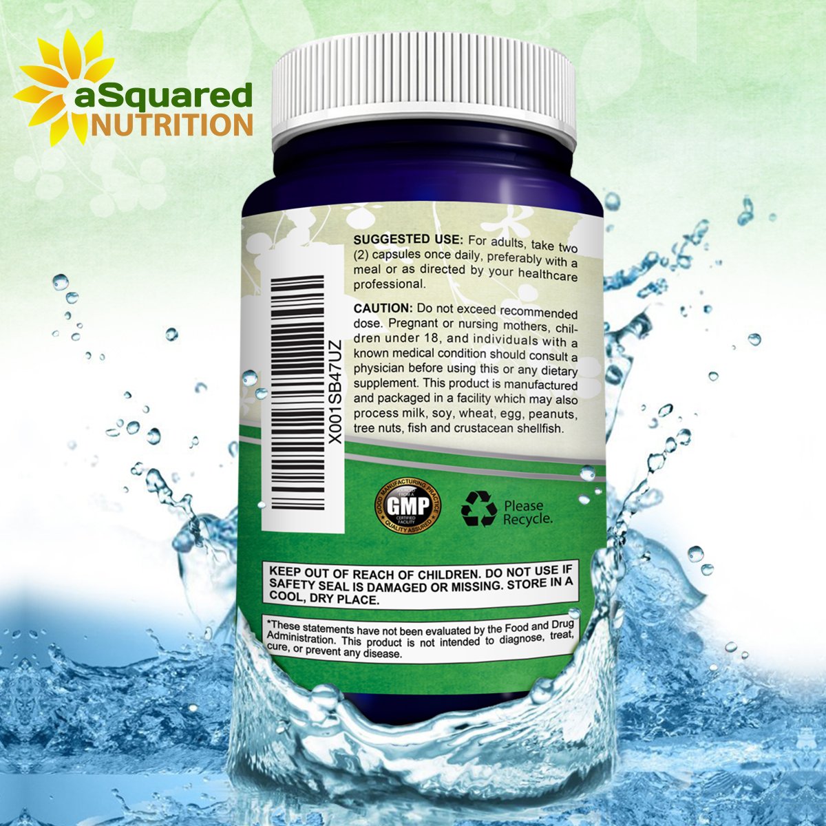 aSquared Nutrition Adrenal Support Capsules opened with some capsules outside