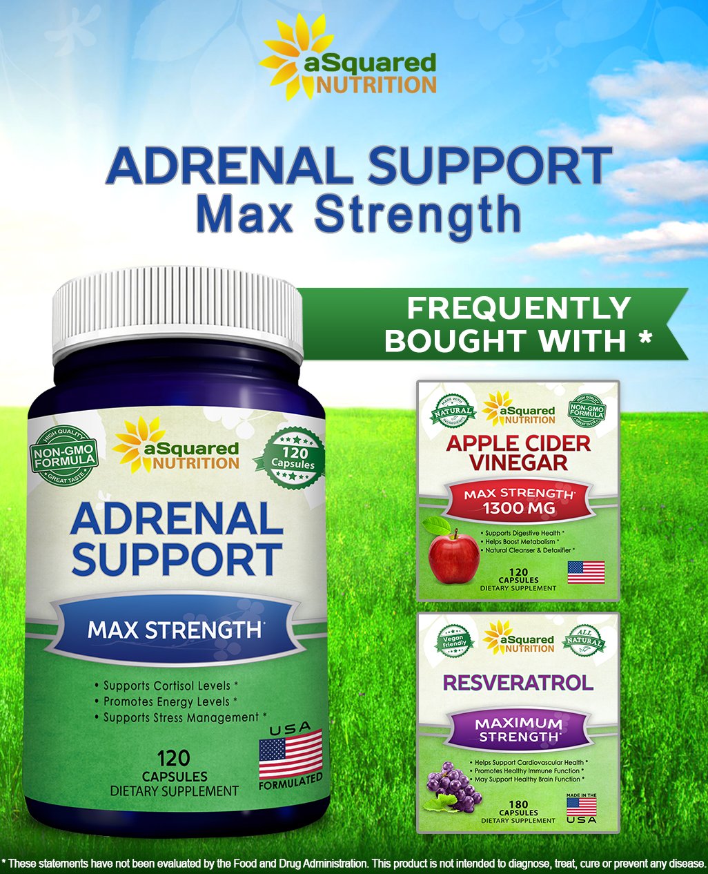 aSquared Nutrition Adrenal Support Capsules top view