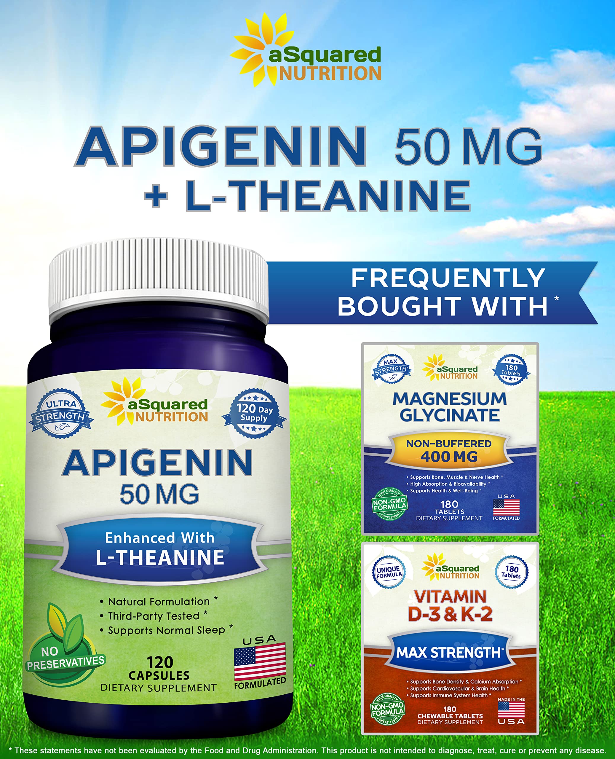 aSquared Nutrition Apigenin and L-Theanine Sleep Supplement in a wellness setting