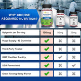 aSquared Nutrition Apigenin L-Theanine Gummies with a measuring spoon