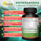 aSquared Nutrition Ashwagandha Supplement 1200mg capsules in hand