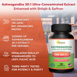 aSquared Nutrition Ashwagandha Supplement 1200mg ingredients list