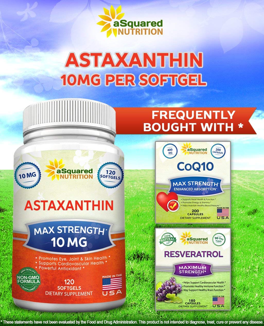 aSquared Nutrition Astaxanthin 10mg Softgels close-up of softgel