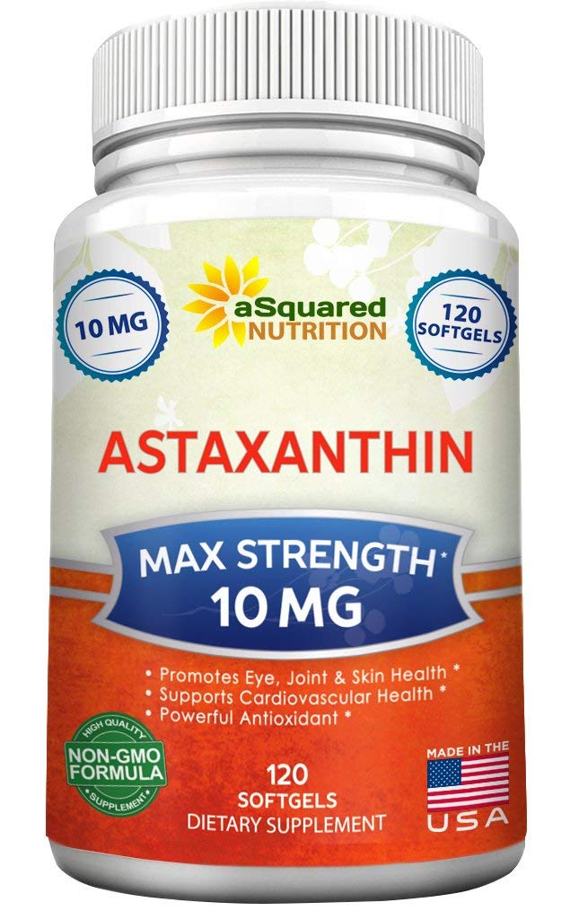 aSquared Nutrition Astaxanthin 10mg Softgels front view