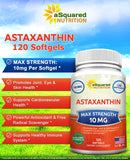 aSquared Nutrition Astaxanthin 10mg Softgels on a wooden table
