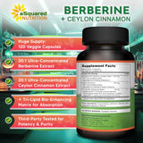 aSquared Nutrition Berberine & Ceylon Cinnamon Supplement ingredients list