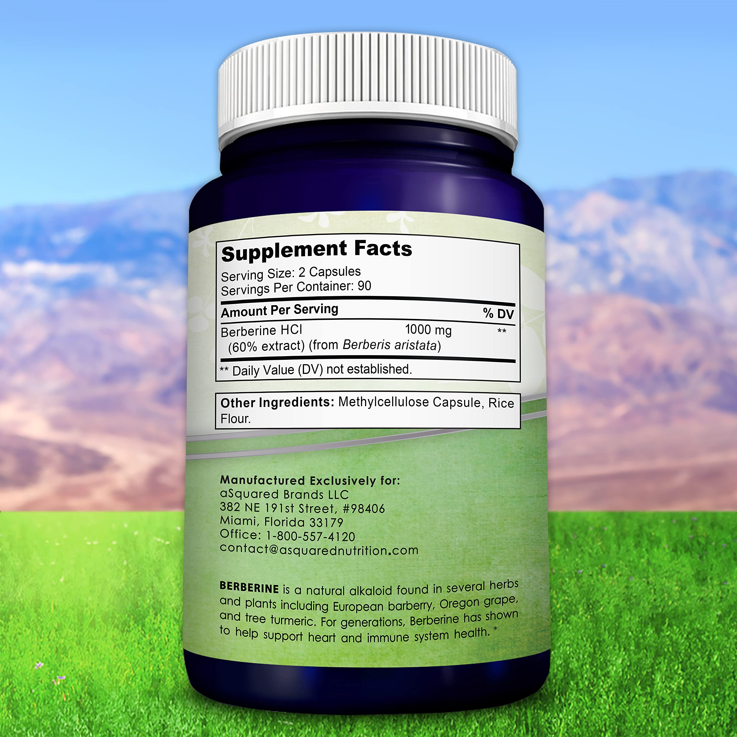 aSquared Nutrition Berberine HCl 1000mg capsule in hand