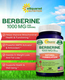 aSquared Nutrition Berberine HCl 1000mg supplement bottle side view