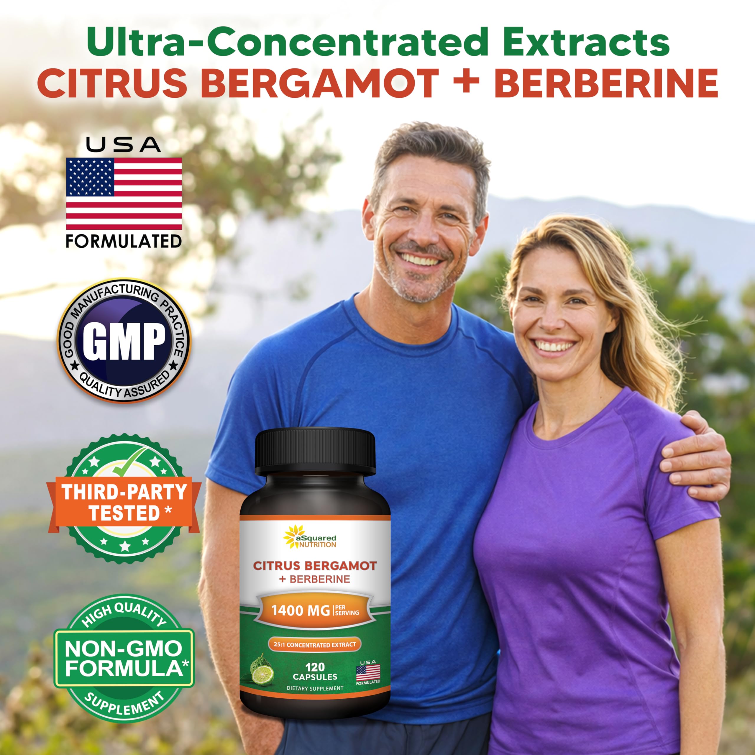 aSquared Nutrition Citrus Bergamot + Berberine Capsules side view