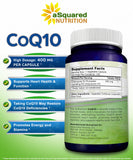 aSquared Nutrition CoQ10 400mg capsules on a wooden surface