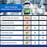 aSquared Nutrition CoQ10 400mg supplement with measuring spoon