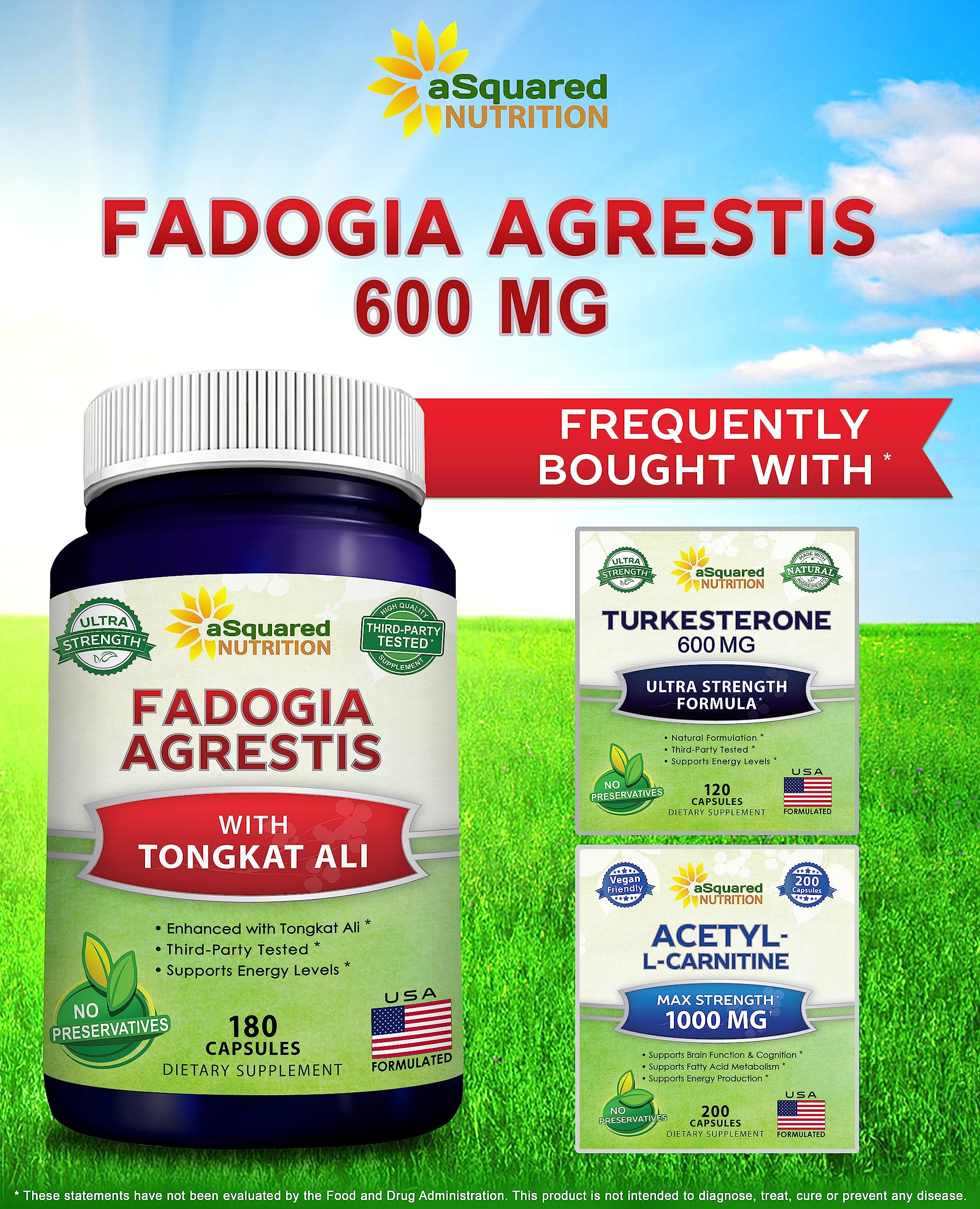 aSquared Nutrition Fadogia Agrestis + Tongkat Ali supplement ingredients list