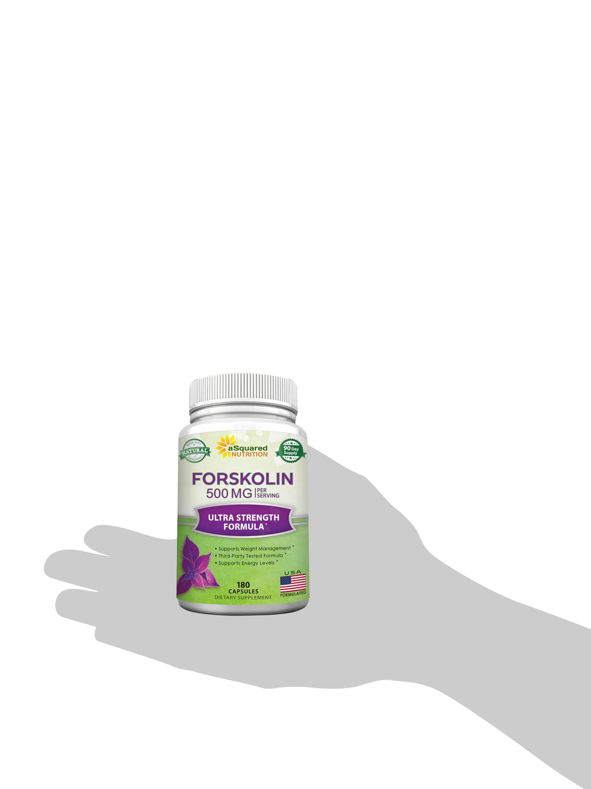 aSquared Nutrition Forskolin 500mg capsules with measuring spoon